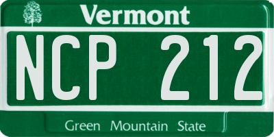 VT license plate NCP212