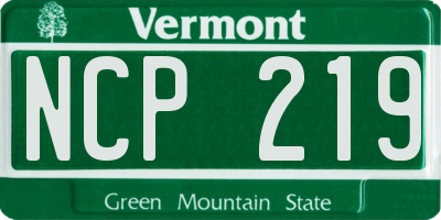 VT license plate NCP219