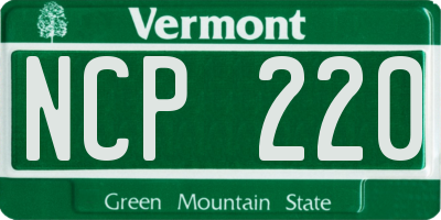 VT license plate NCP220