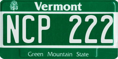 VT license plate NCP222