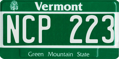 VT license plate NCP223