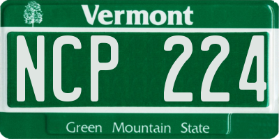 VT license plate NCP224