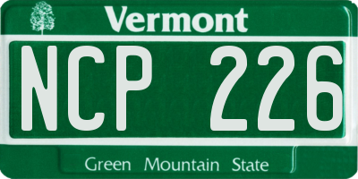 VT license plate NCP226