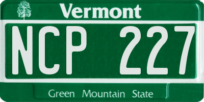 VT license plate NCP227