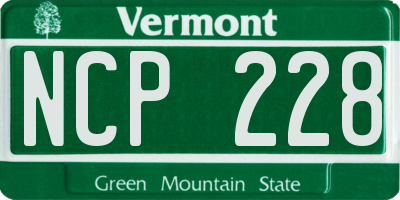 VT license plate NCP228