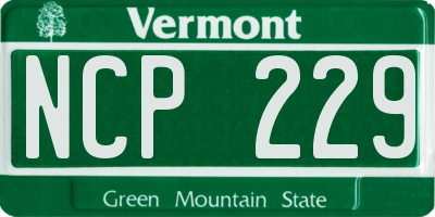 VT license plate NCP229