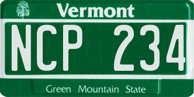VT license plate NCP234