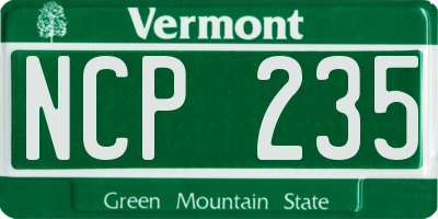 VT license plate NCP235
