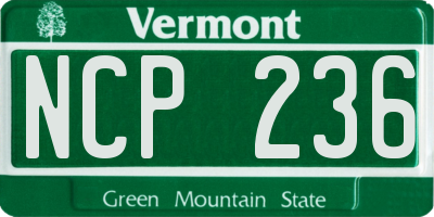 VT license plate NCP236