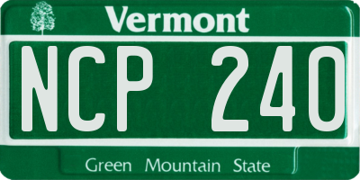 VT license plate NCP240