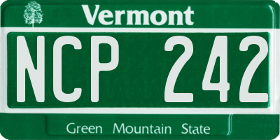 VT license plate NCP242