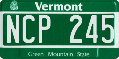 VT license plate NCP245