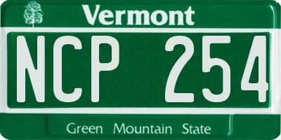 VT license plate NCP254