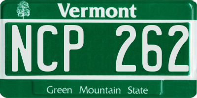 VT license plate NCP262