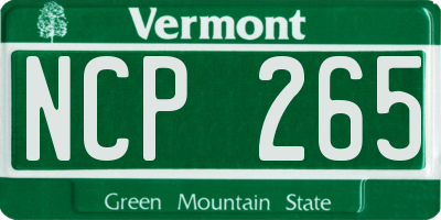 VT license plate NCP265