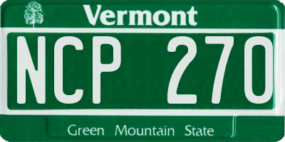 VT license plate NCP270