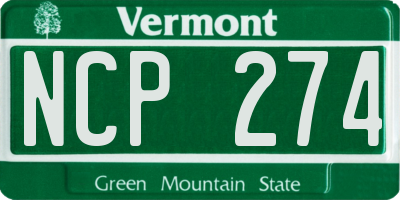 VT license plate NCP274