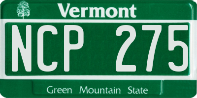 VT license plate NCP275