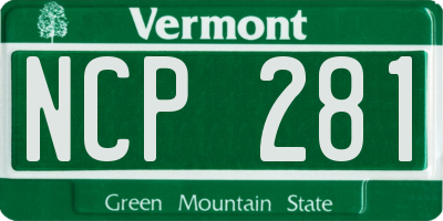 VT license plate NCP281