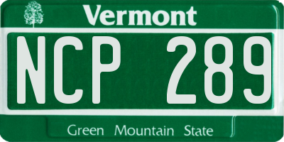 VT license plate NCP289