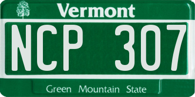 VT license plate NCP307