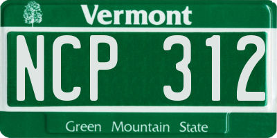 VT license plate NCP312