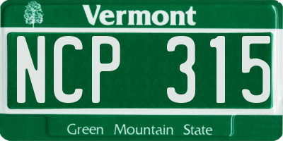 VT license plate NCP315