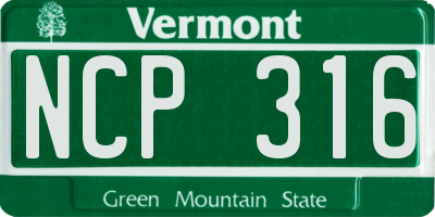 VT license plate NCP316