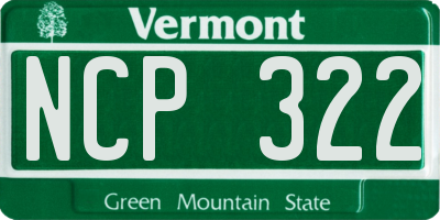 VT license plate NCP322