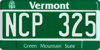 VT license plate NCP325