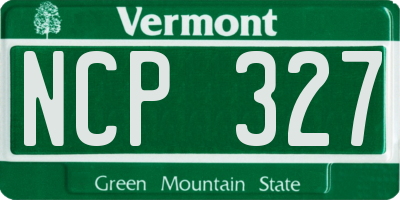 VT license plate NCP327