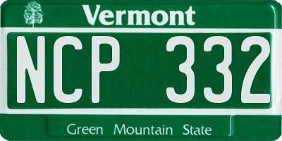 VT license plate NCP332