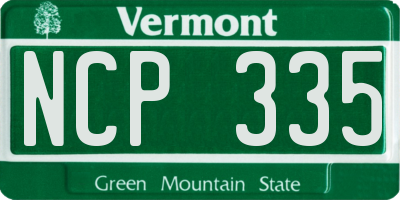 VT license plate NCP335