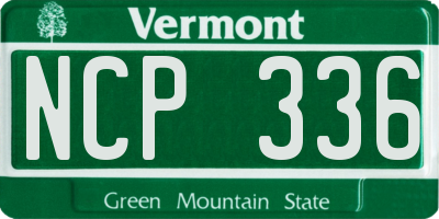 VT license plate NCP336