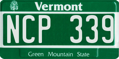 VT license plate NCP339
