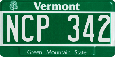 VT license plate NCP342