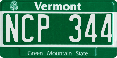 VT license plate NCP344