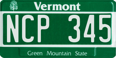 VT license plate NCP345