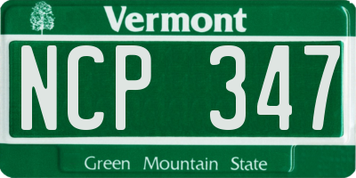 VT license plate NCP347