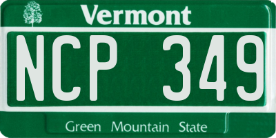 VT license plate NCP349