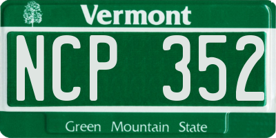 VT license plate NCP352