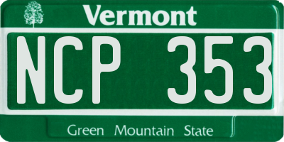 VT license plate NCP353
