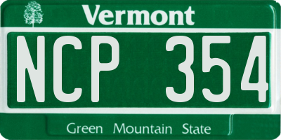 VT license plate NCP354