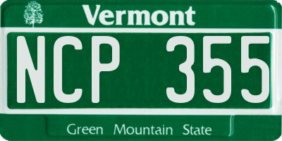 VT license plate NCP355
