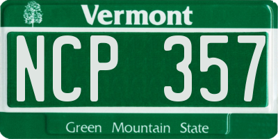 VT license plate NCP357