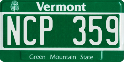 VT license plate NCP359