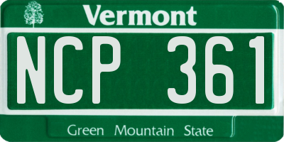 VT license plate NCP361