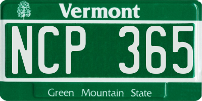 VT license plate NCP365