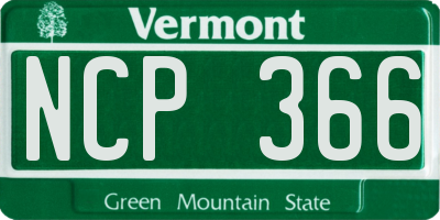 VT license plate NCP366