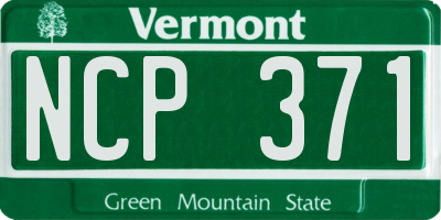 VT license plate NCP371